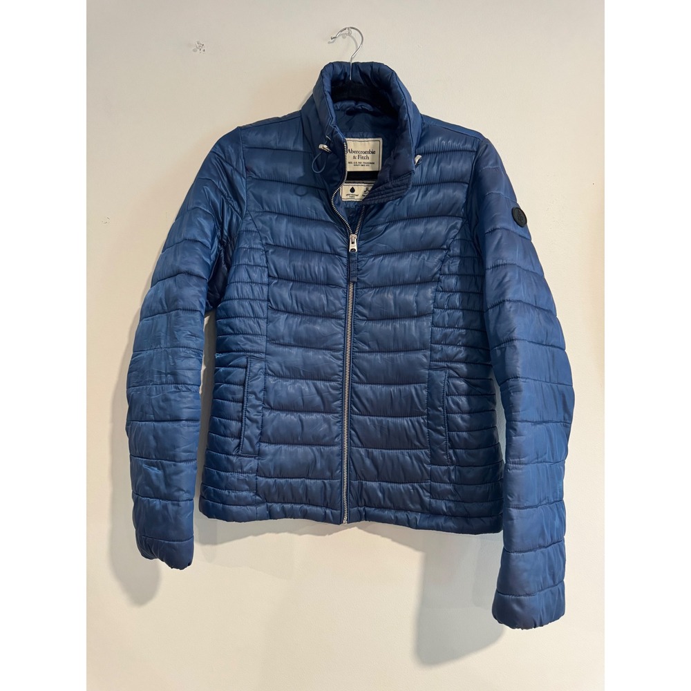 Abercrombie & Fitch Lightweight Puffer Jacket Womens M Blue Water Resistant